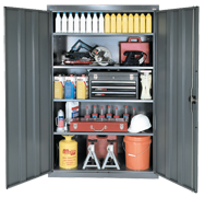 46 x 24 x 72" (Light Gray) - Combination Storage Cabinet with Doors - Exact Industrial Supply