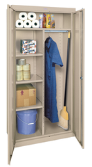 46 x 24 x 72" (Charcoal) - Combination Storage Cabinet with Doors - Exact Industrial Supply