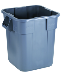 Trash Container - 28 Gallon Square Gray - Exact Industrial Supply