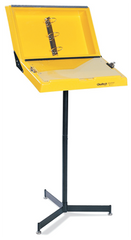 Yellow Information Workstand With Drop Pocket - Exact Industrial Supply