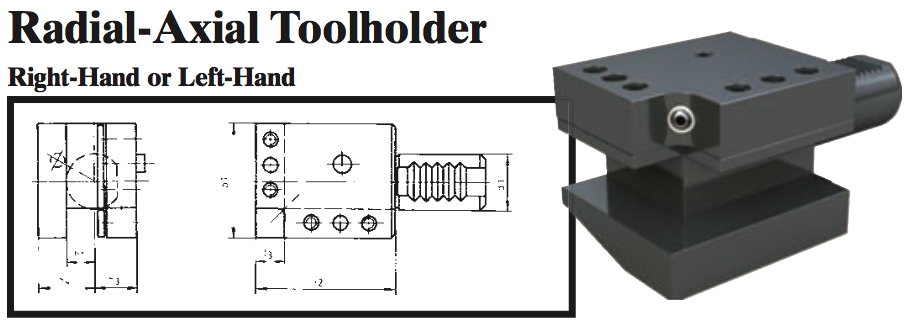 VDI Radial-Axial Toolholder (Left Hand) - Part #: CNC86 36.5032L - Exact Industrial Supply