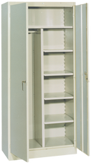 36 x 24 x 78'' (Dove Gray or Putty) - Combo Wardrobe/Storage Cabinet - Exact Industrial Supply