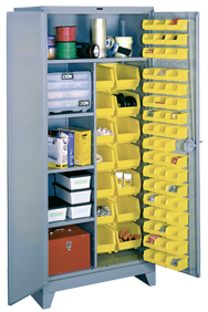 36 x 21 x 82'' (64 Bins Included) - Bin Storage Cabinet - Exact Industrial Supply