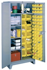 36 x 21 x 82'' (64 Bins Included) - Bin Storage Cabinet - Exact Industrial Supply