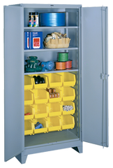 36 x 21 x 82'' (16 Bins Included) - Bin Storage Cabinet - Exact Industrial Supply