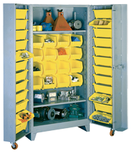 38 x 28 x 76'' (40 Bins Included) - Bin Storage Cabinet - Exact Industrial Supply