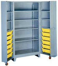 38 x 28 x 76'' (12 Bins Included) - Bin Storage Cabinet - Exact Industrial Supply