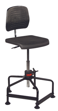 17" - 35" - Industrial Pneumatic Chair w/Back Depth / Back Height Adjustment - Exact Industrial Supply