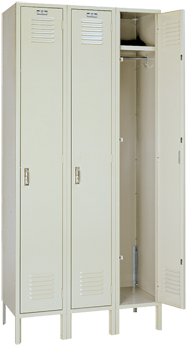 12 x 15 x 72'' (3 Openings) - 3 Wide Single Tier Locker - Exact Industrial Supply