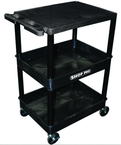 Utility Cart Plus 3 Top Flat & 2 Bottom Tub Shelves - 24" x 18" x 36-1/2" - Exact Industrial Supply