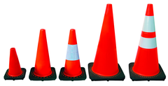 28" Orange Safety Cone with Reflective Bar - Exact Industrial Supply