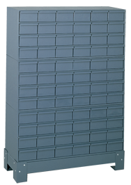 48-1/8 x 12-1/4 x 34-1/8'' (72 Compartments) - Steel Modular Parts Cabinet - Exact Industrial Supply