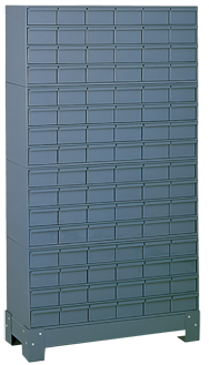 62-1/2 x 12-1/4 x 34-1/8'' (96 Compartments) - Steel Modular Parts Cabinet - Exact Industrial Supply