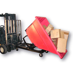 Self-Dumping Forklift Hopper 1.1 Cu Yd with Caster Base - Exact Industrial Supply