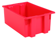 19-1/2 x 15-1/2 x 10'' - Red Nest-Stack-Tote Box - Exact Industrial Supply