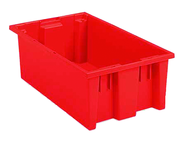 19-1/2 x 13-1/2 x 8'' - Red Nest-Stack-Tote Box - Exact Industrial Supply