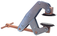 T-Handle Clamp with No-Mar Round Pads - 7/8'' Throat Depth, 1'' Max. Opening - Exact Industrial Supply
