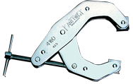 T-Handle Deep Throat Clamp - 2-1/4'' Throat Depth, 4-1/2'' Max. Opening - Exact Industrial Supply