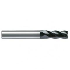 4mm Dia. - 57mm OAL - AlCrN - Solid Carbide - High Spiral End Mill - 4 FL - Exact Industrial Supply