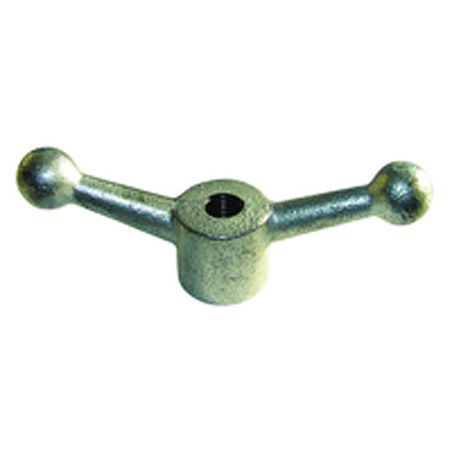 Cast Iron Ball Handles - Blank Hole, 8″ Width, 2 15/16″ Overall Height, 1 3/4″ Hub Height - Exact Industrial Supply