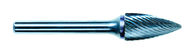 1/4 EdgeHog Tree Shape Pointed End Carbide Bur SG-1L6 Standard Alt Diamond (Double) 6" Shk Lgth - Exact Industrial Supply