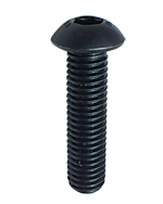 3/8-16 x 3/4 - Black Finish Heat Treated Alloy Steel - Cap Screws - Button Head - Exact Industrial Supply