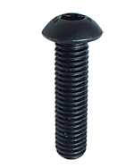 10-24 x 1 - Black Finish Heat Treated Alloy Steel - Cap Screws - Button Head - Exact Industrial Supply