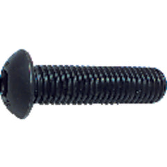 #10-24 × 1/4″ - Black Finish Heat Treated Alloy Steel - Cap Screws - Button Head - Exact Industrial Supply