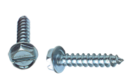 10 x 3 - Zinc Plated Heat Treated Alloy Steel - Sheet Metal Screws - Hex Washer - Exact Industrial Supply