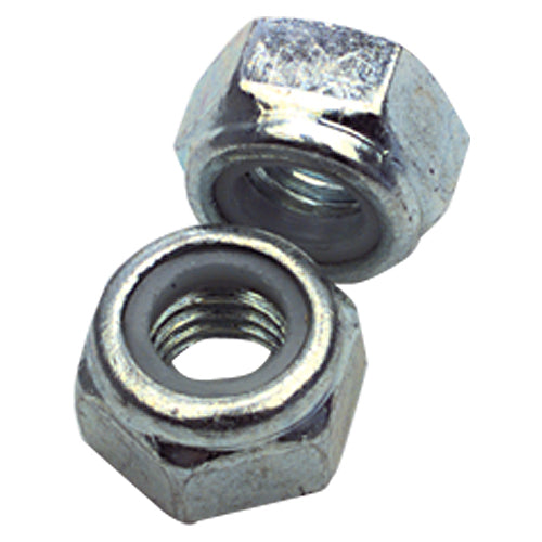 M5-0.80 - Zinc / Bright - Nylon Insert Stop Nut - Exact Industrial Supply