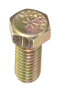 1/4-20 x 2 - Zinc / Yellow Plated Heat Treated Alloy Steel - Cap Screws - Hex - Exact Industrial Supply