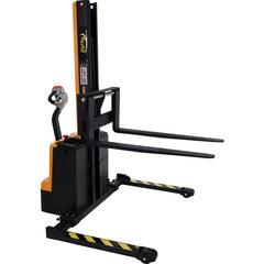 Stacker Pwr Lift/Dr Adj Frk 62In 1500 lb - Exact Industrial Supply