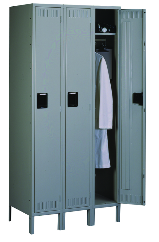 72"W x 18"D x 72"H Sixteen Person Locker (Each opn. To be 12"w x 18"d) with Coat Rod, w/6"Legs, Knocked Down - Exact Industrial Supply