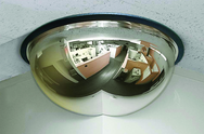 18" Dia. 3/4 Dome Mirror For Outside Corner-Plastic Back - Exact Industrial Supply