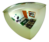 8" Inspection Convex Mirror With Handle & Light - Exact Industrial Supply