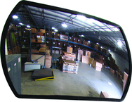 18" x 26" Rountangle Mirror With Trim and Galvonized Back - Exact Industrial Supply