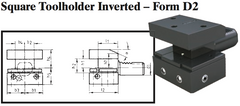 VDI Square Toolholder Inverted - Form D2 - Part #: CNC86 42.3020 - Exact Industrial Supply
