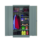 36"W x 18"D x 72"H Combination Cabinet for Storage of both Personal Hanging Items and in Process items - Knocked-Down - Exact Industrial Supply