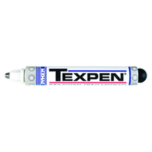 Texpen Medium Marker - Stainless Steel Ball Tip - White - Exact Industrial Supply