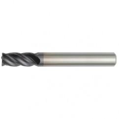 1x1x3x6 4FL .020 Chamfer Carbide End Mill-Round Shank-TiAlN - Exact Industrial Supply