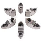 Hard Top Jaws for Scroll Chuck 25" 6-Jaw 6 Pc Set - Exact Industrial Supply