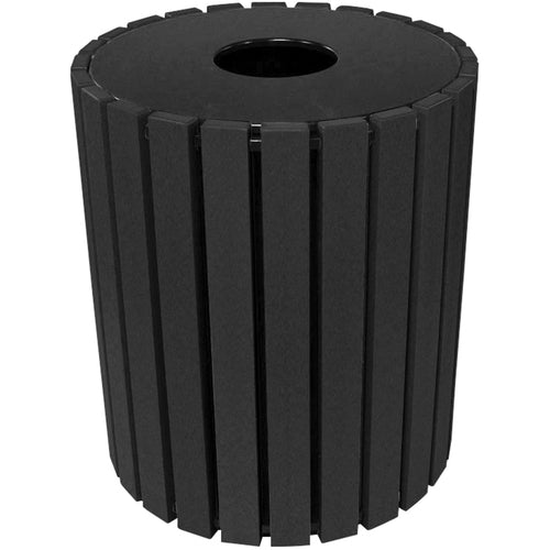 Trash Receptical Poly Round 49 Gal-Black - Exact Industrial Supply