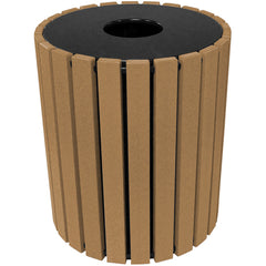 Trash Receptical Poly Round 49 Gal-Cedar - Exact Industrial Supply