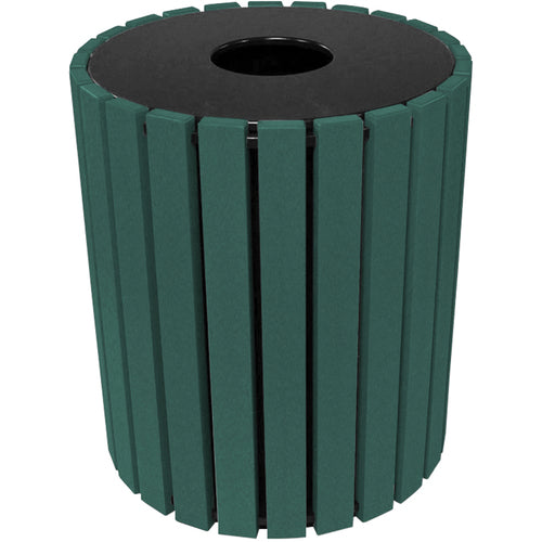 Trash Receptical Poly Round 49 Gal-Green - Exact Industrial Supply