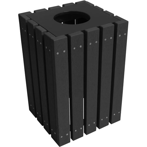 Trash Receptical Poly Square 22 Gallon-Black - Exact Industrial Supply