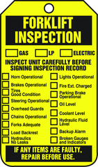 Forklift Tag, Forklift Inspection (Checklist)/Forklift Inspect, 25/Pk, Plastic - Exact Industrial Supply