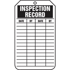 Inspection Record Tag, Inspection Record, 25/Pk, Cardstock - Exact Industrial Supply