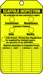 Scaffold Tag, Scaffold Inspection (Checklist)/Key Responsibility, 25/Pk, Plastic - Exact Industrial Supply