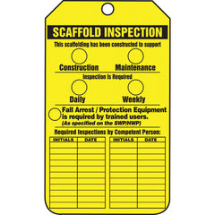 Scaffold Tag, Scaffold Inspection (Checklist)/Key Responsibility, 25/Pk, Cardstock - Exact Industrial Supply