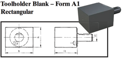 VDI Toolholder Blank - Form A1 Rectangular - Part #: CNC86 B50.125.160.120 - Exact Industrial Supply